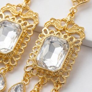 Boucles d'Oreilles Chandelier Ornementales - detail zoom