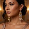 Boucles d'Oreilles Chandelier en Filigrane - worn festive