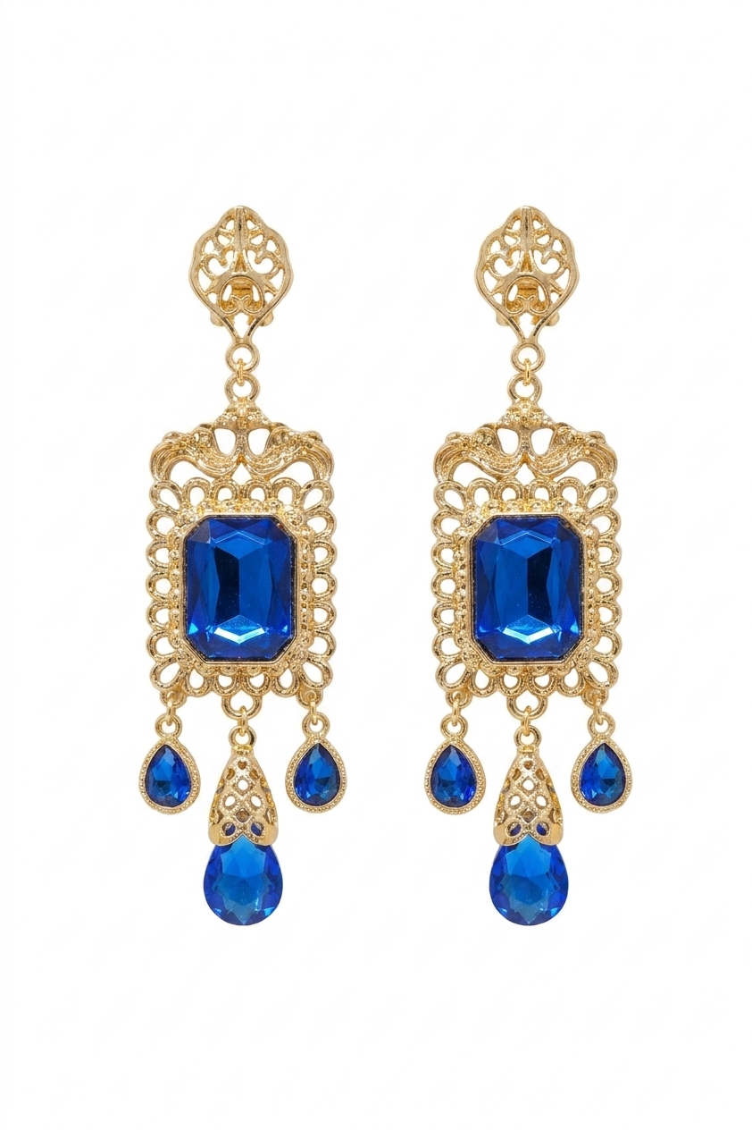 Boucles d'Oreilles Chandelier en Filigrane - main white