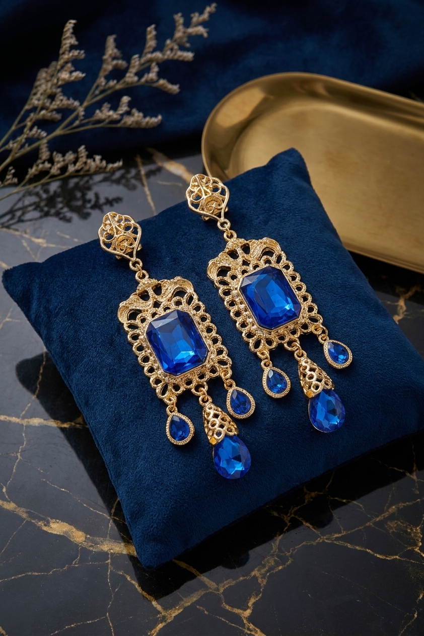 Boucles d'Oreilles Chandelier en Filigrane - lifestyle