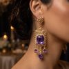 Boucles d'Oreilles Chandelier en Filigrane - worn festive