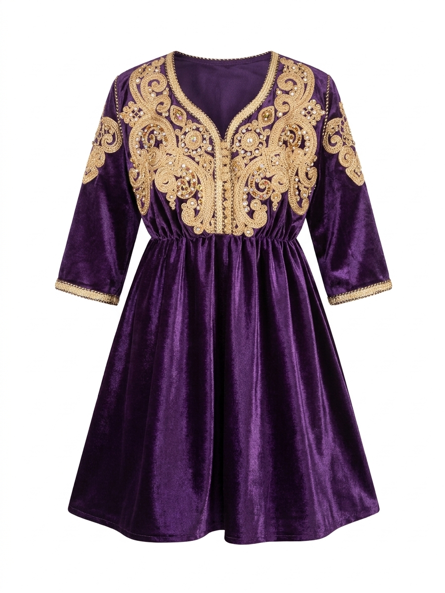 Caftan Velvet Loujayne - main white