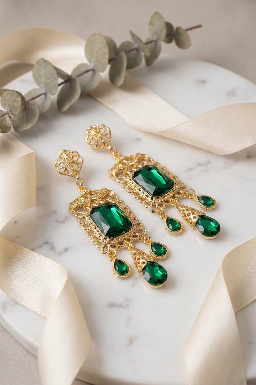 Boucles d'Oreilles Chandelier en Filigrane - lifestyle