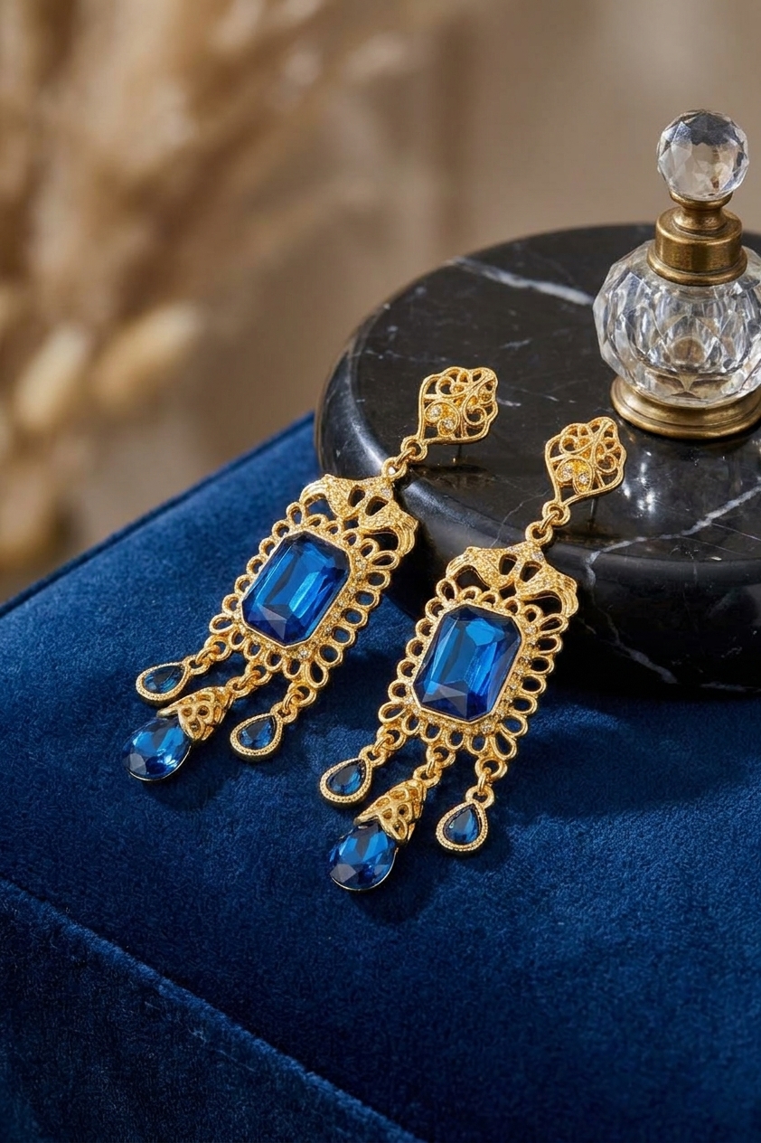 Boucles d'Oreilles Chandelier en Filigrane - lifestyle