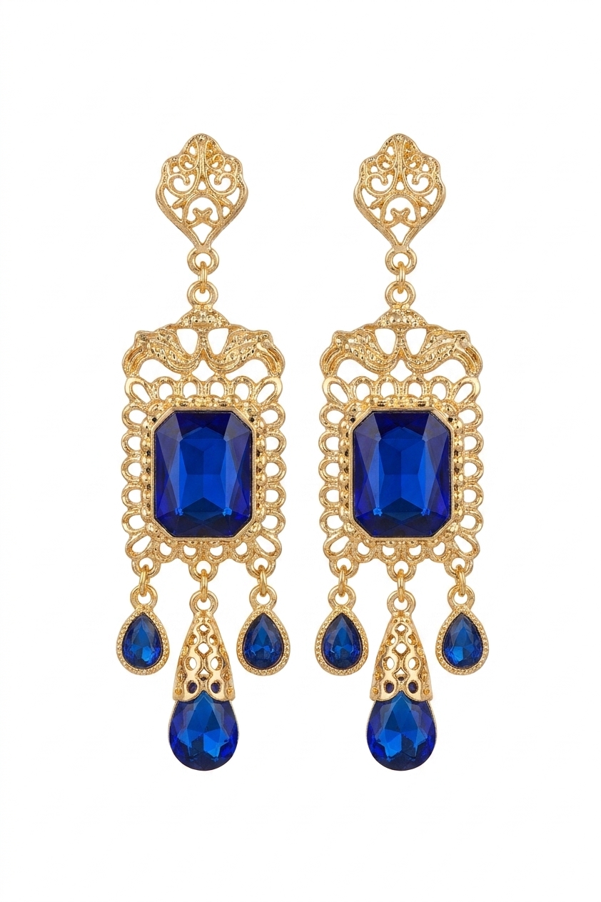 Boucles d'Oreilles Chandelier en Filigrane - main white