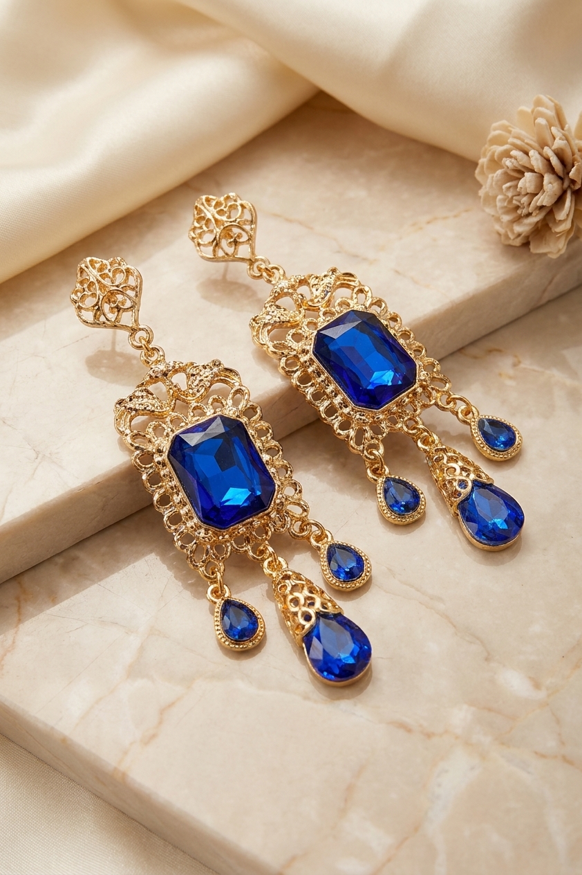 Boucles d'Oreilles Chandelier en Filigrane - lifestyle