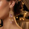 Boucles d'Oreilles Chandelier en Filigrane - worn festive