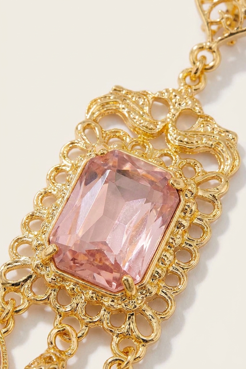 Boucles d'Oreilles Chandelier en Filigrane - detail zoom