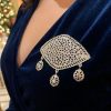 Broche Orientale en Filigrane - worn festive