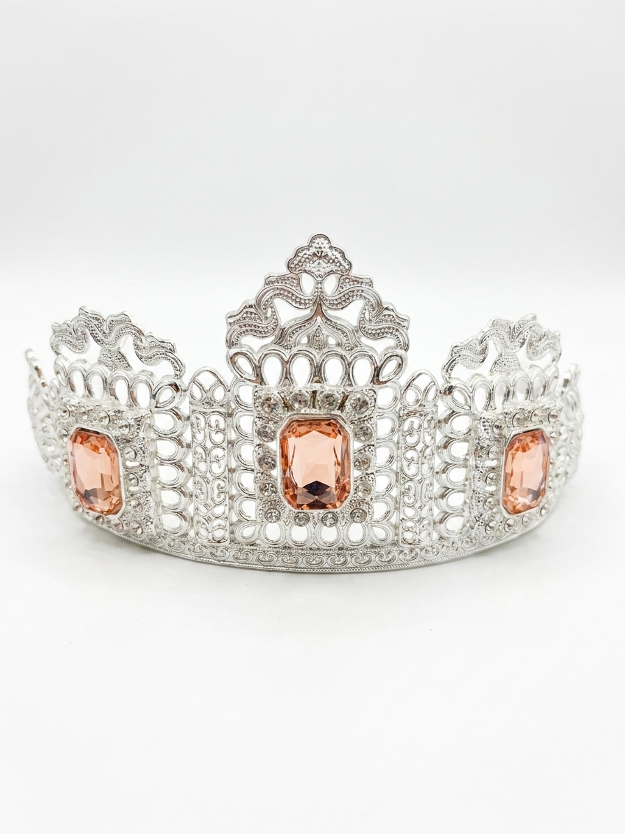 Couronne Majestueuse aux Motifs Arabesques - main white