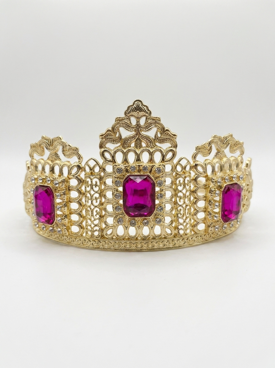 Couronne Majestueuse aux Motifs Arabesques - main white
