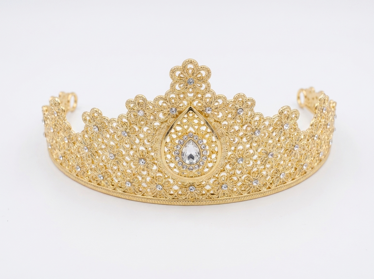 Diadème Royal de Princesse en Strass - main white