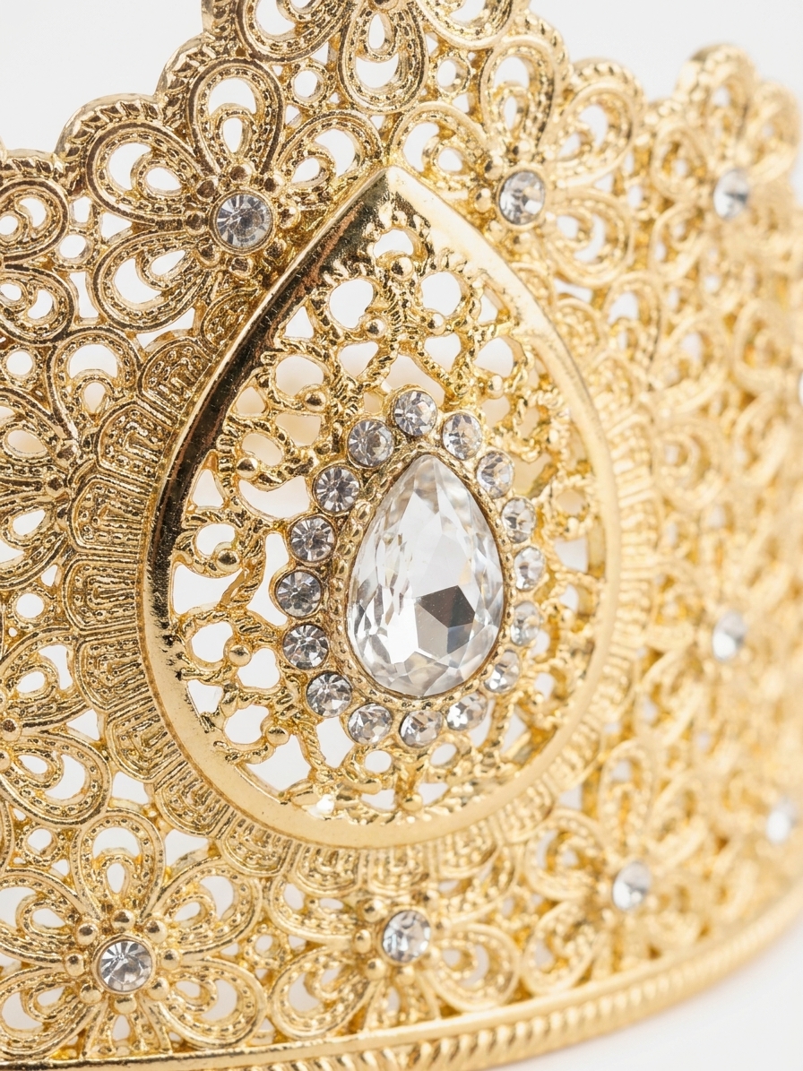 Diadème Royal de Princesse en Strass - detail zoom