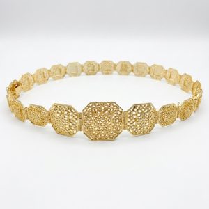 Ceinture Aziza à Maillons Filigranés Gold - packshot fond blanc