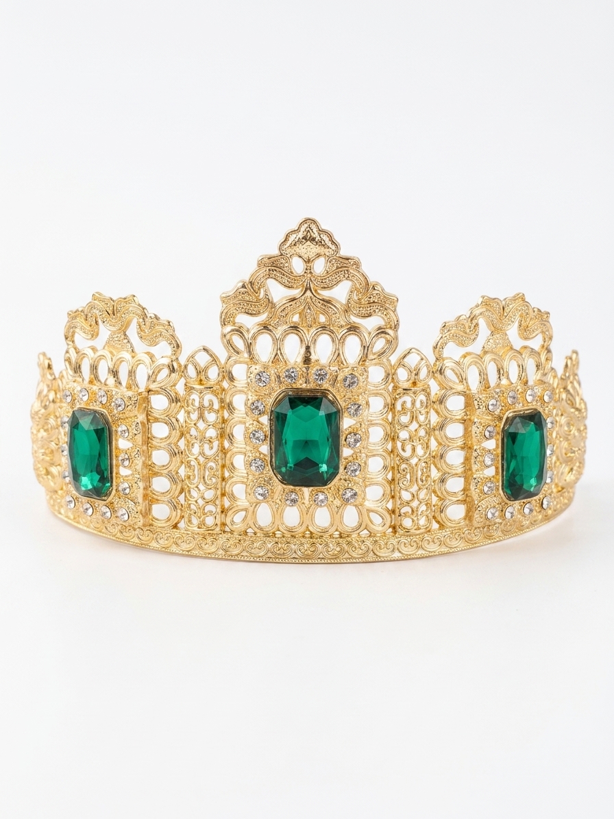Couronne Majestueuse aux Motifs Arabesques - main white
