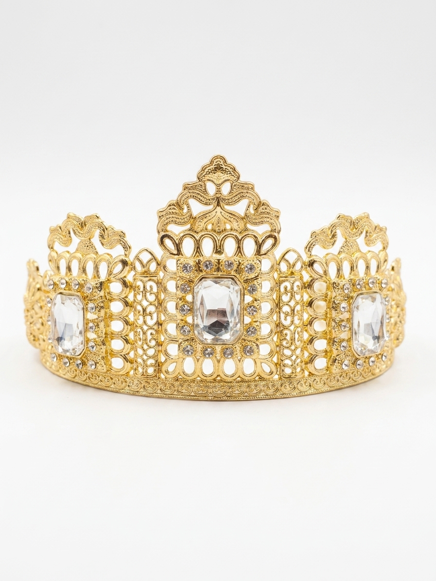 Couronne Majestueuse aux Motifs Arabesques - main white