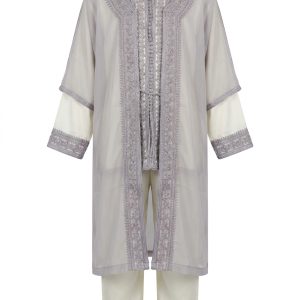 Ensemble Jabador en Mousseline Brodé - main white