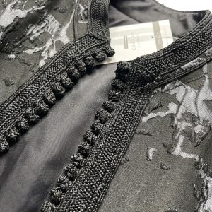Gilet Long en Brocart Floral - detail zoom