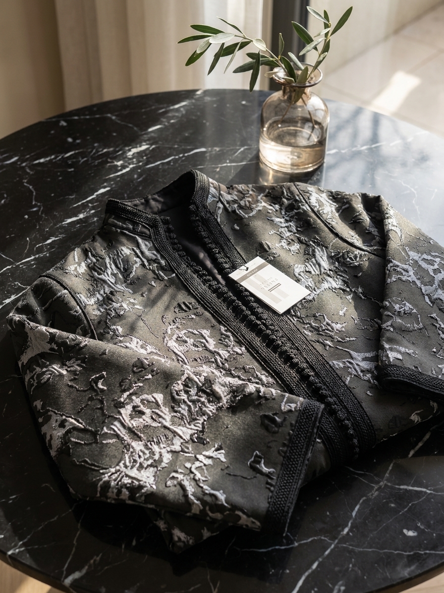 Gilet Long en Brocart Floral - lifestyle