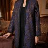 Gilet Long en Brocart Floral - worn festive