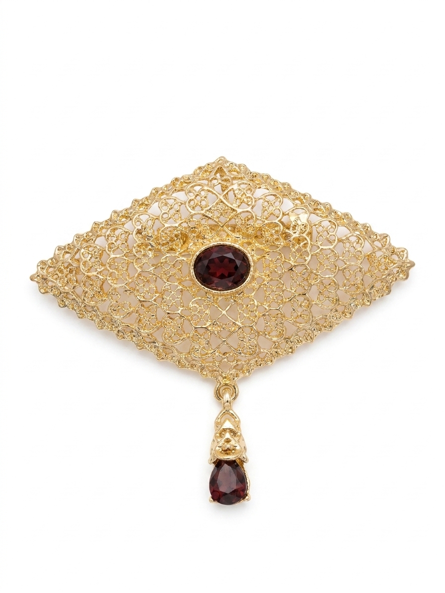 Broche Orientale Aziza - main white