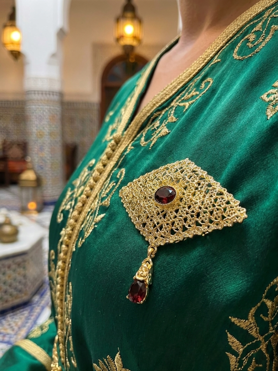 Broche Orientale Aziza - worn festive