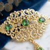 Broche Orientale à Pendentif Goutte - detail zoom