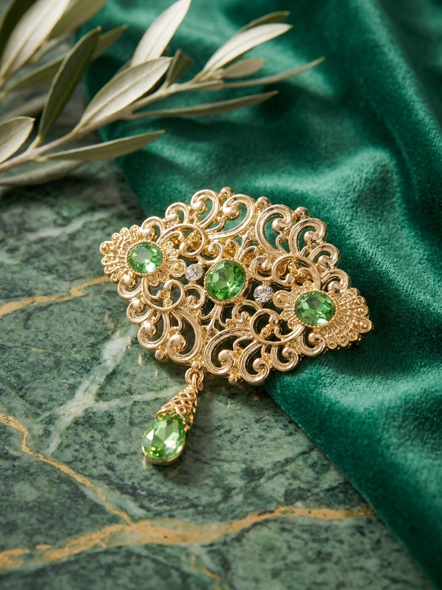 Broche Orientale à Pendentif Goutte - lifestyle