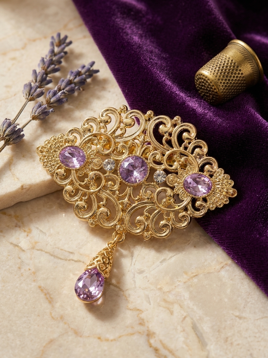 Broche Orientale à Pendentif Goutte - lifestyle