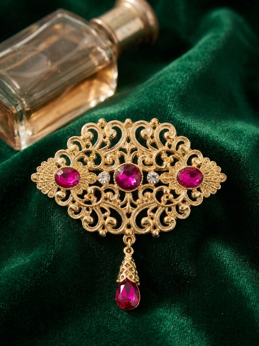 Broche Orientale à Pendentif Goutte - lifestyle