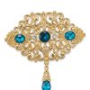 Broche Orientale à Pendentif Goutte - main white