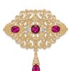 Broche Orientale à Pendentif Goutte - main white