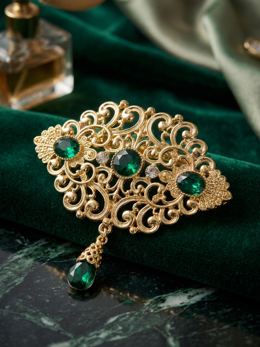 Broche Orientale à Pendentif Goutte - lifestyle