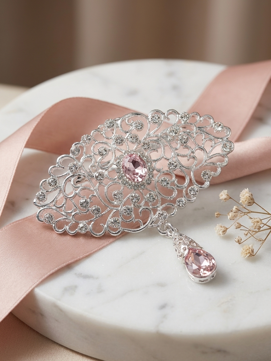 Broche Ornementale avec Pendentif - lifestyle