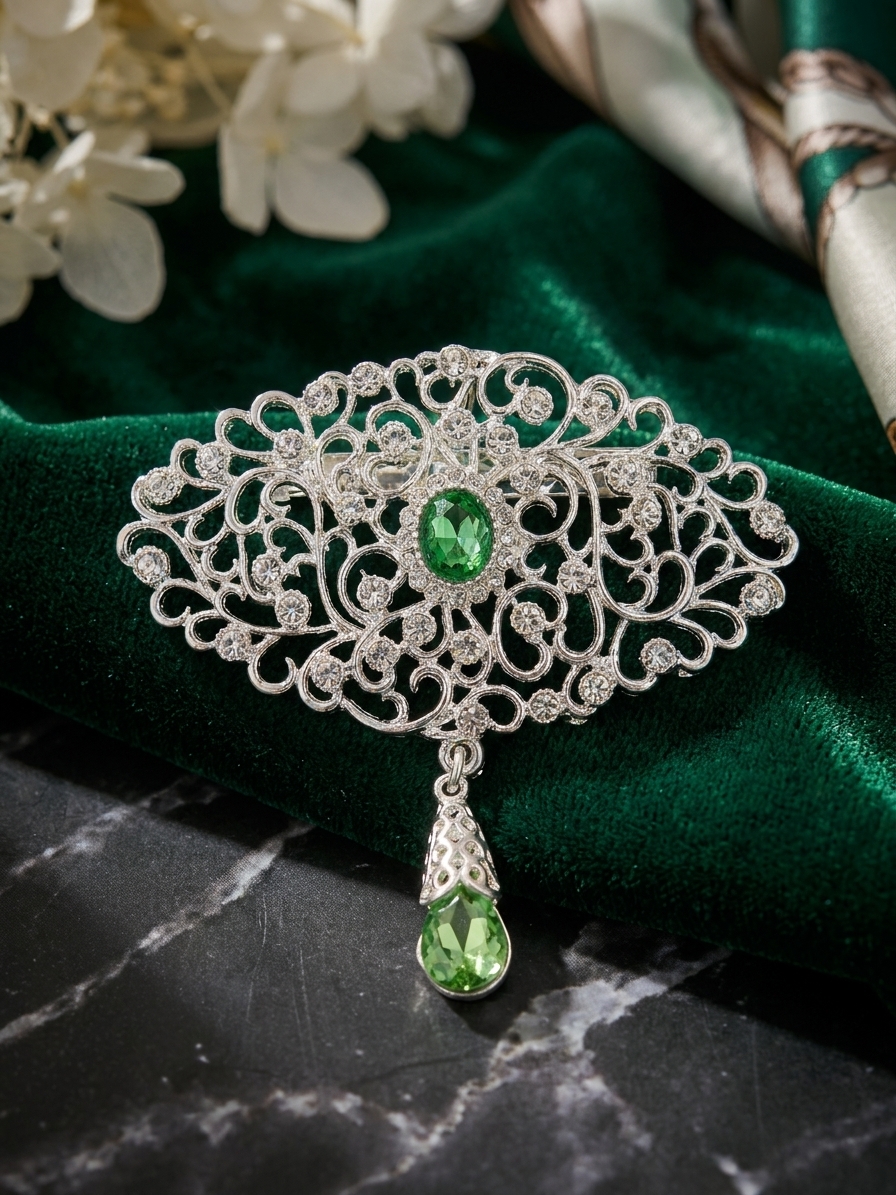 Broche Ornementale avec Pendentif - lifestyle