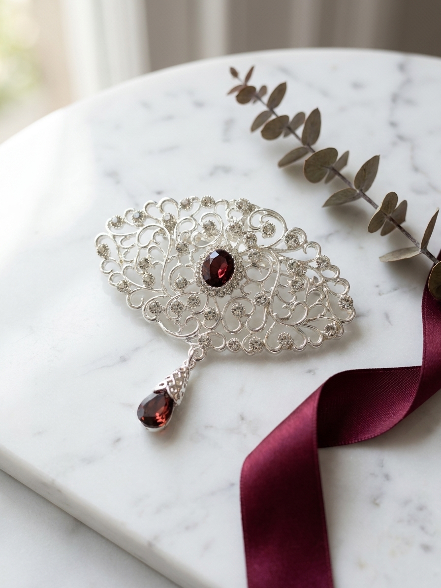 Broche Ornementale avec Pendentif - lifestyle