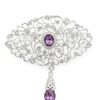 Broche Ornementale avec Pendentif - main white