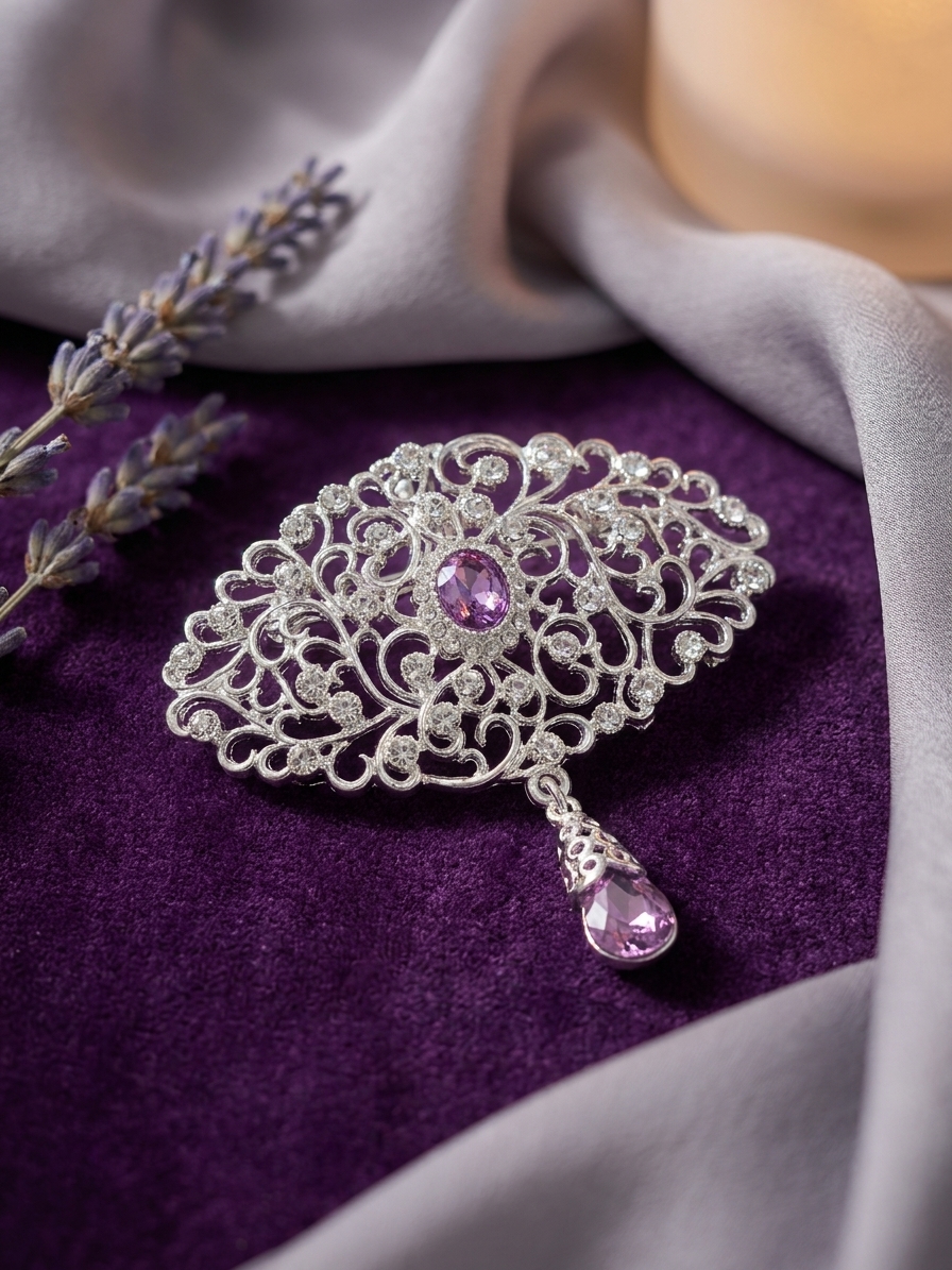 Broche Ornementale avec Pendentif - lifestyle