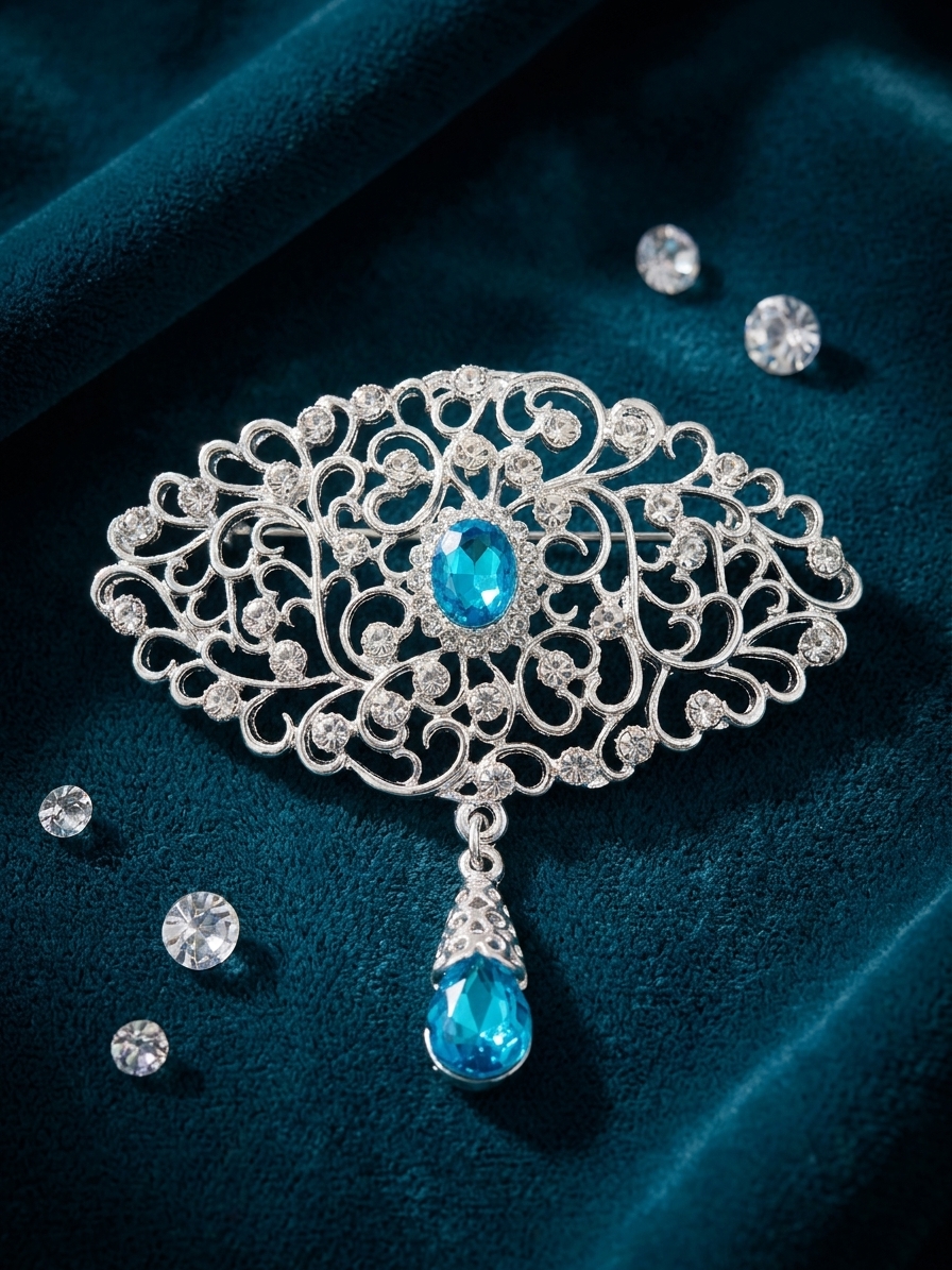 Broche Ornementale avec Pendentif - lifestyle