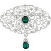Broche Ornementale avec Pendentif - main white
