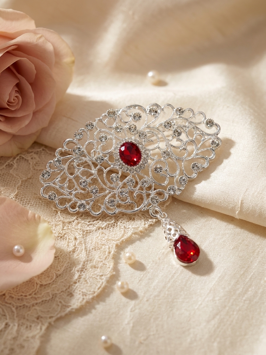 Broche Ornementale avec Pendentif - lifestyle