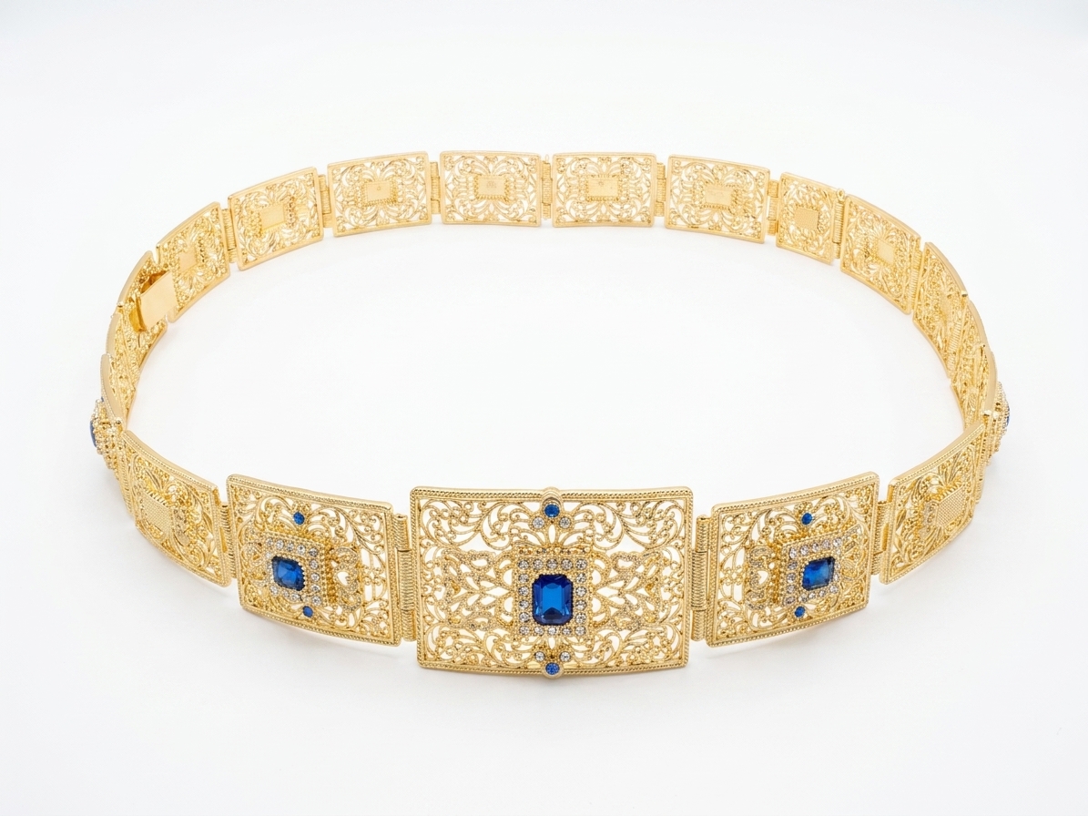 Ceinture Bijou Orientale Baby blue - packshot fond blanc