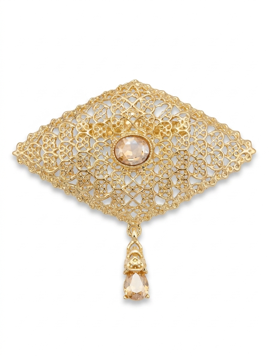 Broche Orientale Aziza - main white