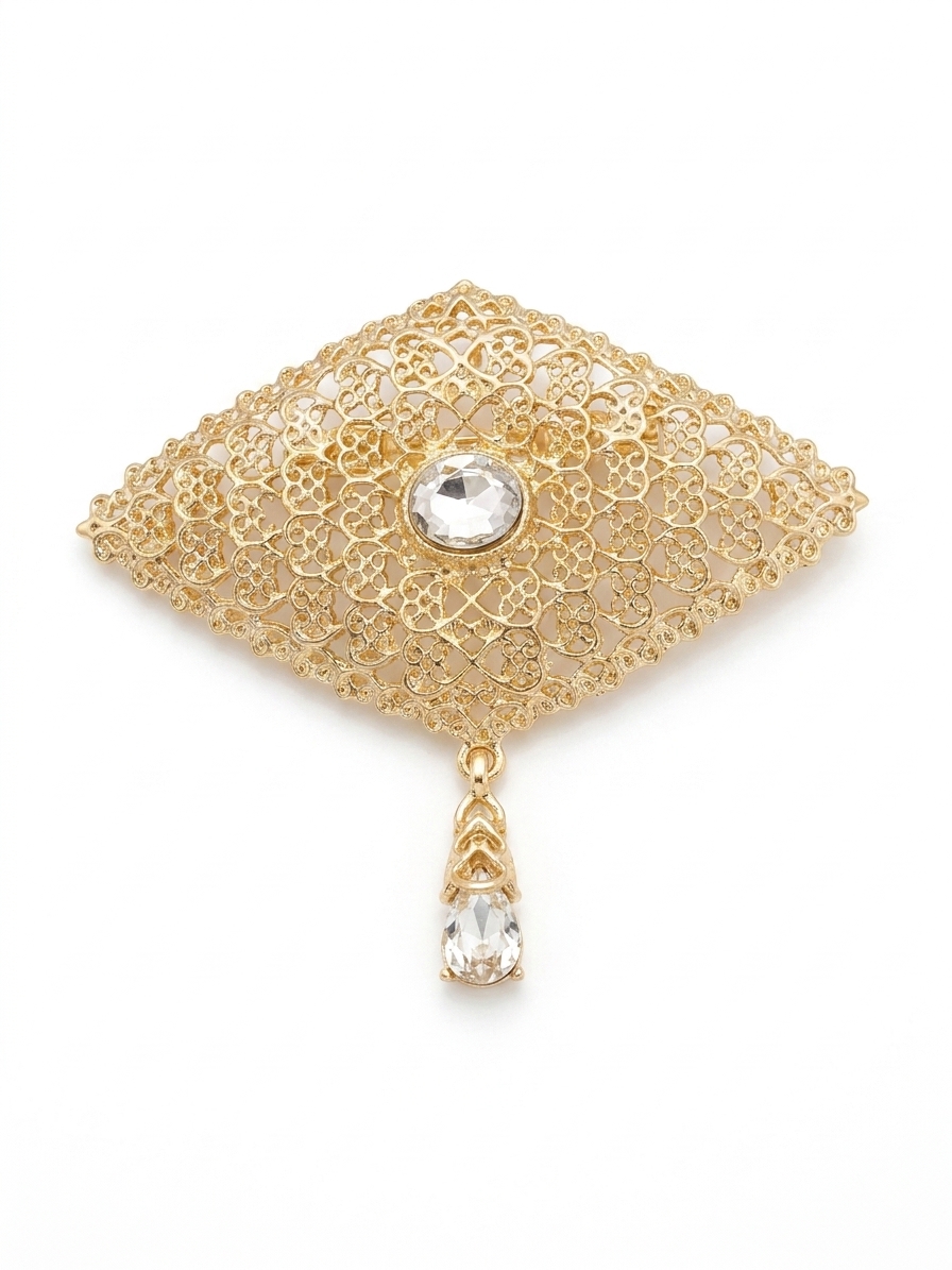 Broche Orientale Aziza - main white