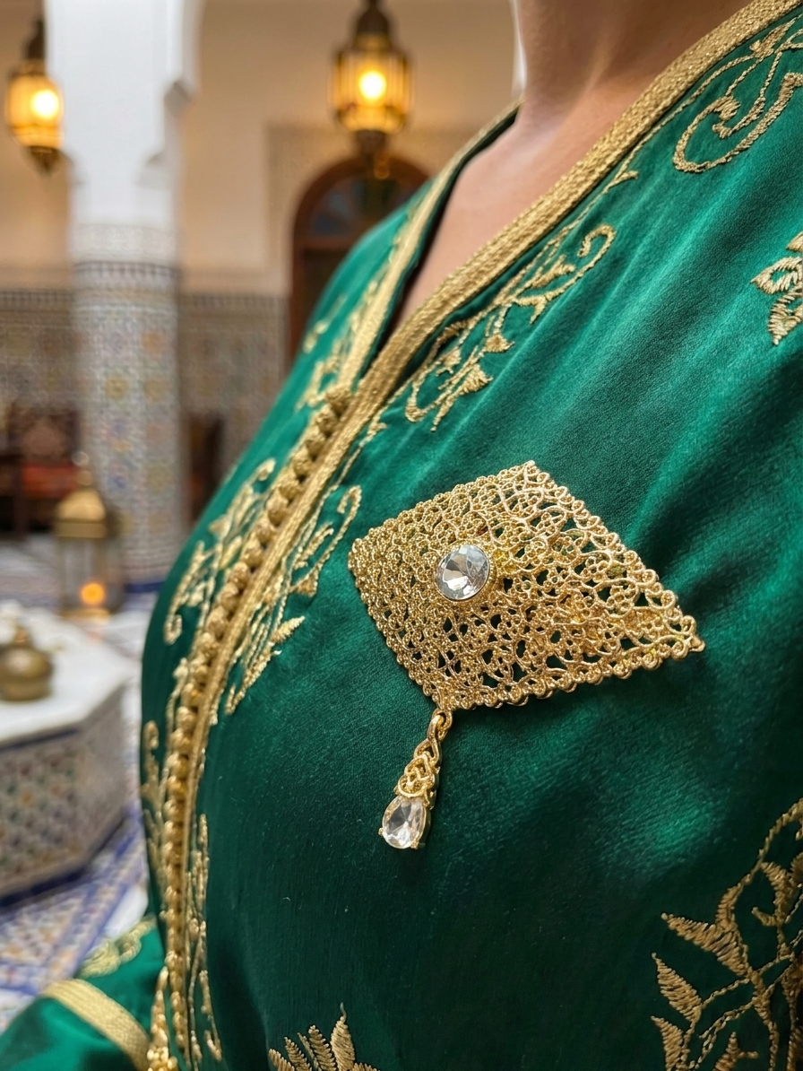 Broche Orientale Aziza - worn festive