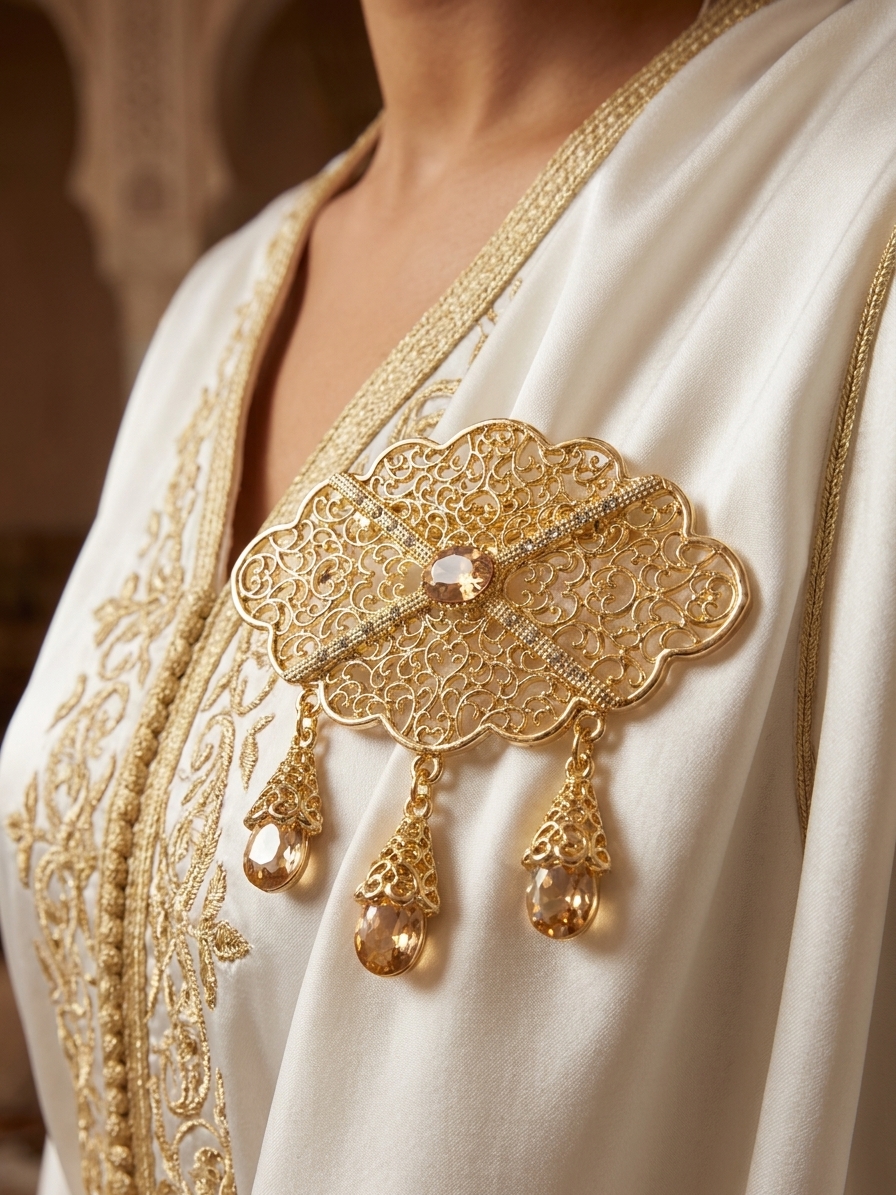 Broche Orientale Lina - worn festive
