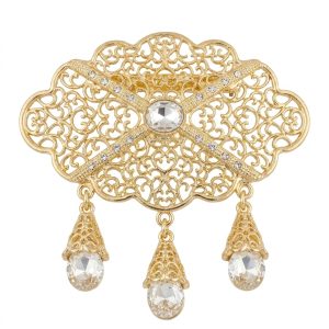 Broche Orientale Iman White - packshot fond blanc