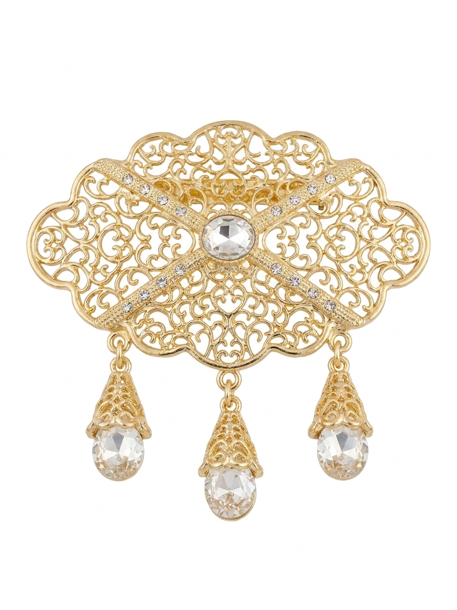 Broche Orientale Iman White - packshot fond blanc