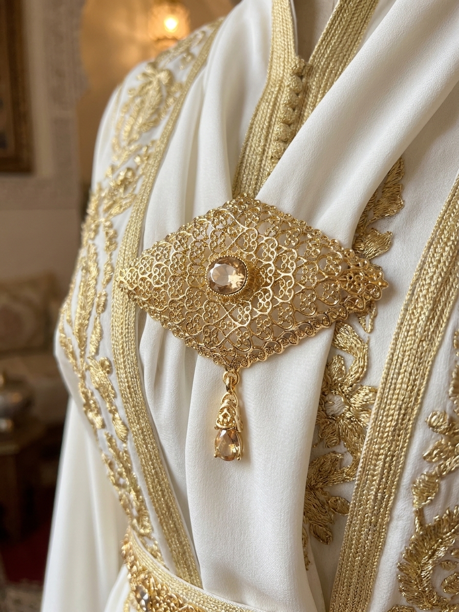 Broche Orientale Aziza - worn festive