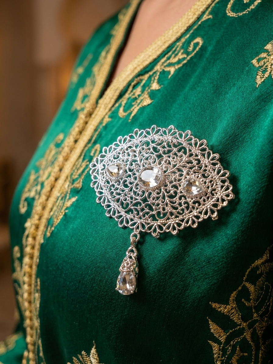 Broche Ornementale Aya - worn festive